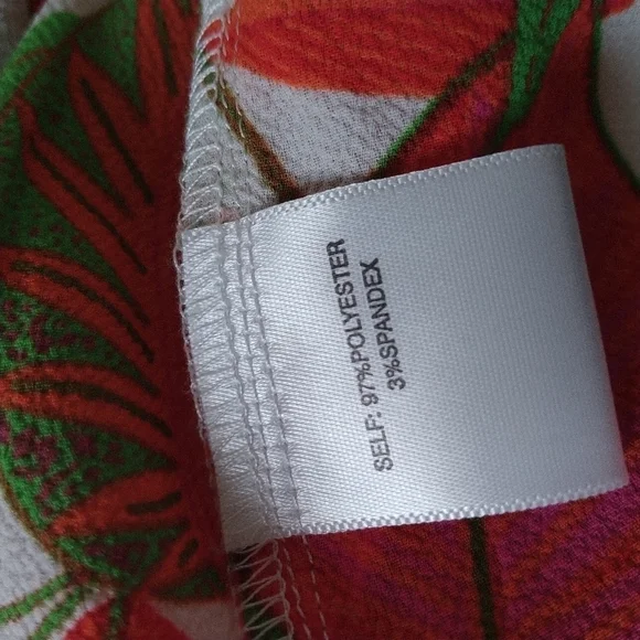 Rose & Olive Wide Leg Tropical Print Elastic Waist Pants 1X - Picture 10 of 11